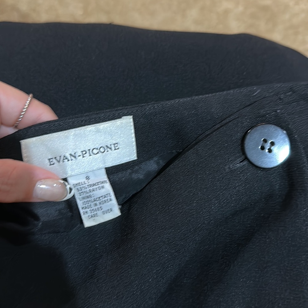 Black long straight wrap-around skirt - Picture 3 of 5